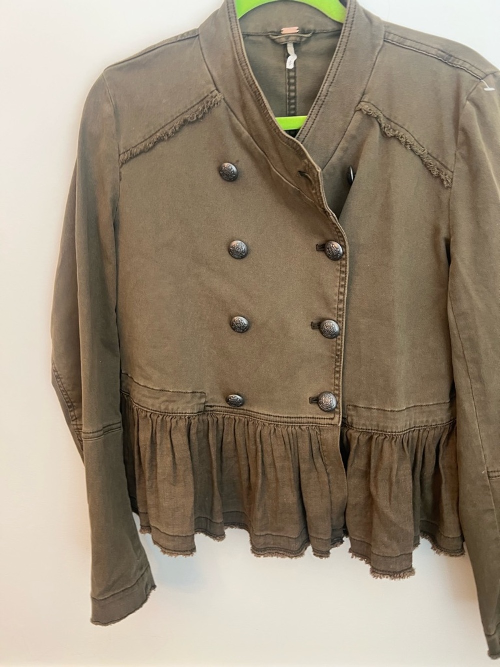 Free People Military Green peplum jacket Corset Jacket - Picture 4 of 11